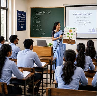 Micro-teaching classroom practice with teaching aids